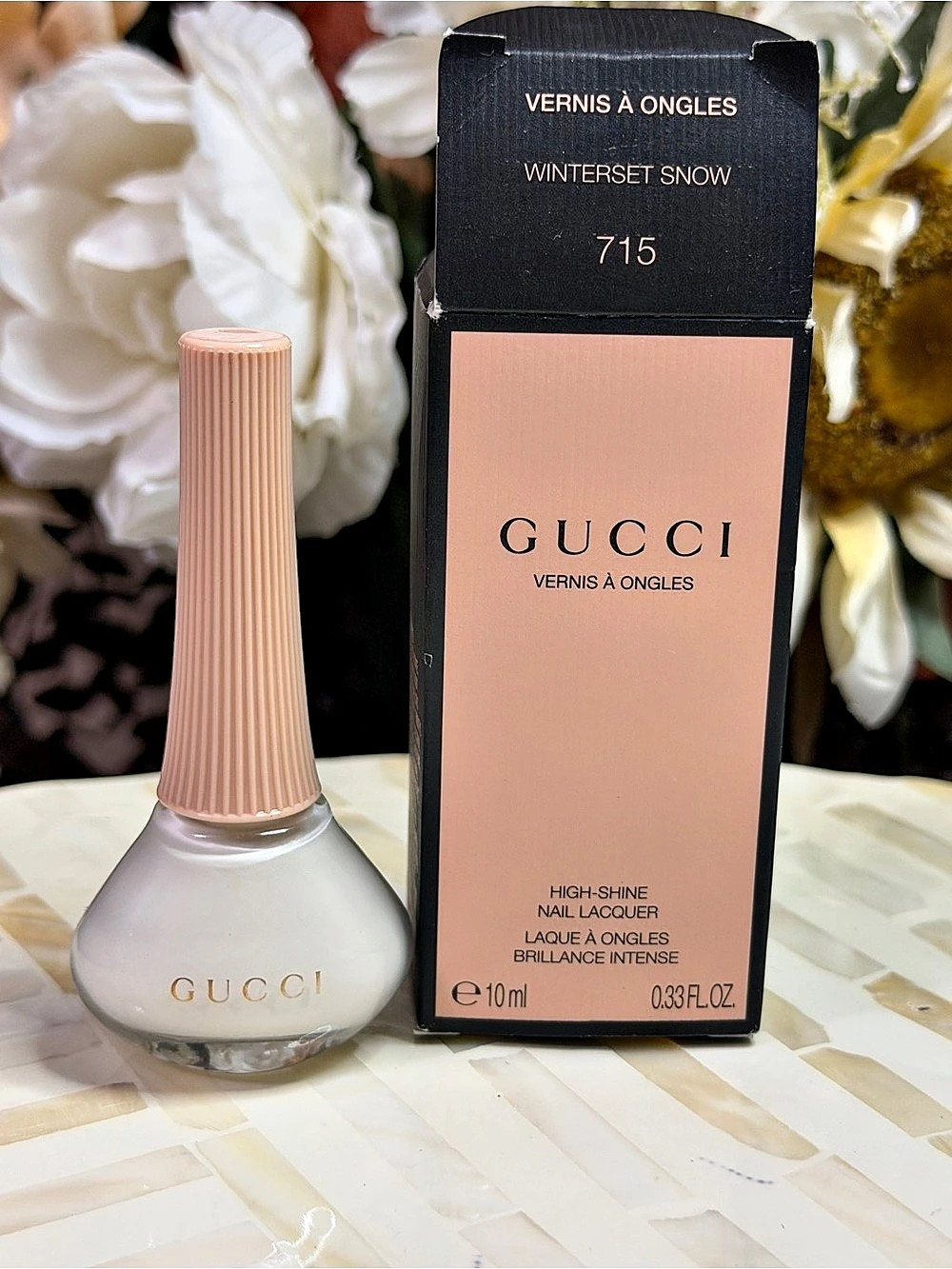 Gucci Vernis à Ongles Winterset Snow 715 Nail Polish Pink NWT